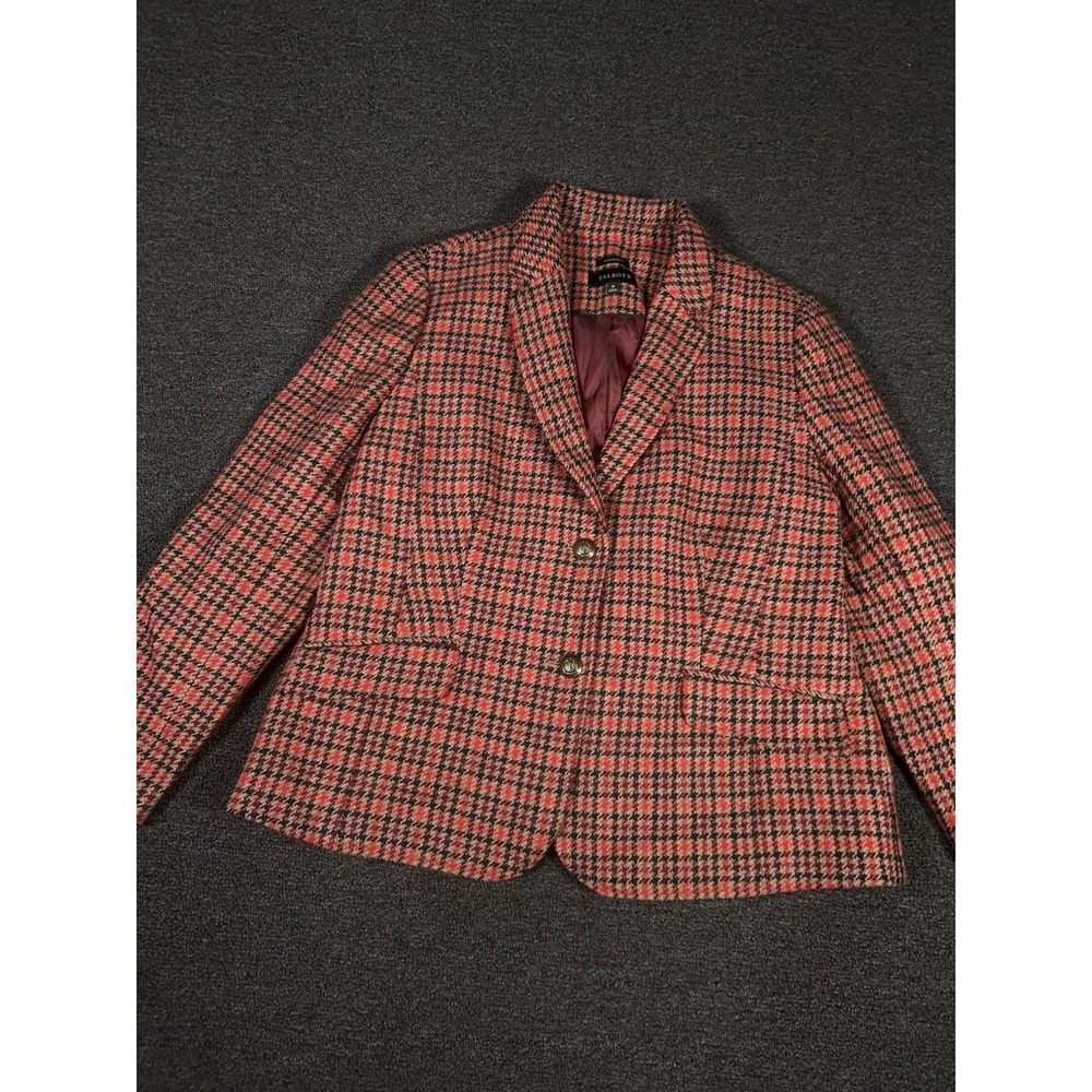 Talbots Aberdeen Blazer Jacket Women's 16 Houndstooth Tweed Wool Academia